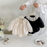 Baby Girl Crochet Lace Collar Bubble Romper