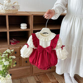Baby Girl Pinafore Bow Bubble Romper