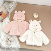 Baby Girl Fluffy Bunny Hood Jacket