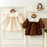 Girls Embroidered Lace Collar Dress