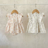 Baby Girl Spring Floral Square Neck Bodysuit Dress