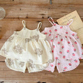 2 Pc Baby Girl Cotton Cami Print & Shorts Set