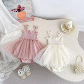 Baby Girl Smocked Tulle Skirt Bodysuit Dress