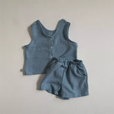 Baby Boy Light Fabric Vest and Shorts Set