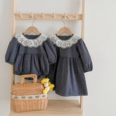 Girls Hollow Collar Plaid Bodysuit or Dress