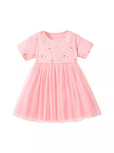 Girls Mouse Dancing Print T-shirt Tulle Skirt Dress