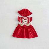 2 Pc Baby Girl 3D Flower Suspender Dress w/ Hat