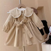 Girl Peter Pan Big Collar Trench Coat