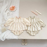 Baby Girl Flower Vine Long Sleeve Shirt & Shorts Set