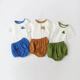 2 Pc Boys Dinosaur Tee & Bubble Shorts Set