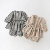 Baby Girl Plaid Peplum Shirt & Shorts Set