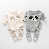 2 Pc Baby Puppy Dog Bodysuit w/Stocking Set