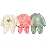 2 Pc Unisex Baby Toddler Dessert Print Sweat Suit