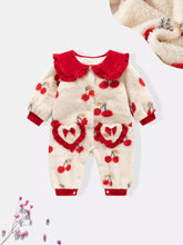 Baby Girl Cherry Print Fleece Romper
