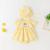 Baby Girl Eyelet Cotton Dress with Hat