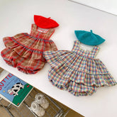 Girls Plaid Plaid Tank with Bubble Bloomer Shorts