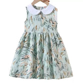 Girls Paint Swirl Pattern Collar Dress