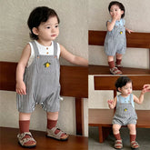 Baby Stripe Lemon Embroidered Overalls