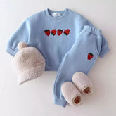 2 Pc Baby Girl Strawberry Sweat Suit