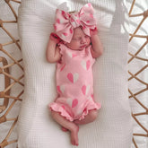 2 Pc Baby Girl Sweet Heart Bodysuit w/ Headband