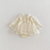 Baby Girl Victorian Tulle Long Sleeve Dress