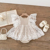 Baby Girl Sheer Lace Ruffle Dress