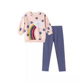2 Pc Girls Rainbow & Cloud Sweatshirt & Leggings