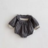 Baby Girl Long Sleeve Plaid Autumn Bodysuit