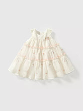 Baby Girl Flower Embroidered Halter Tiered Dress