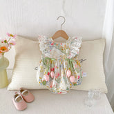Baby Girl Tulip Tassel Cactus Print Bodysuit
