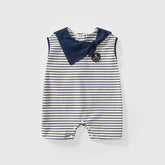 Baby Boy Faux Scarf Sailor Stripe Romper