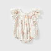 Baby Girl Square Neck Butterfly Boho Bodysuit