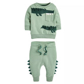 2 Pc Baby Boy Alligator Sweat Suit Set