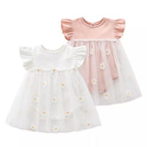 2 pc Baby Girl Sheer Daisy Bodysuit
