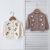 Baby Girl 3D Flower Button Up Cardigan