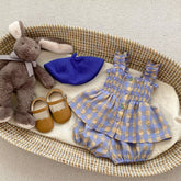 2 Pc Baby Girl Plaid Smocked Top & Bloomers