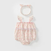 2 Pc Baby Girl Pink Ribbons Bodysuit w/Headband