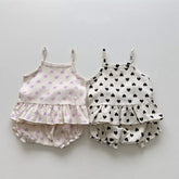 Baby Girls Summer Heart Pattern Tank & Shorts Set