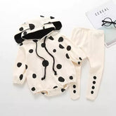 2 Pc Unisex Baby Dalmatian Hoody Bodysuit & Tights Set