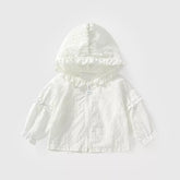 Girl Light Flower Pattern Ruffle Jacket