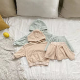 2 Pc Baby Girl Terry Cloth Hoody & Skirt Set