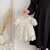 Baby Girl Puff Sleeve Victorian Tulle Dress