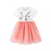 Girls Butterfly Embroidered T-shirt Dress