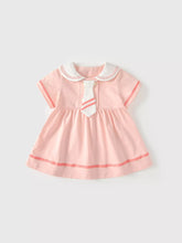 Baby Girl Preppy Tie Sailor Collar Dress