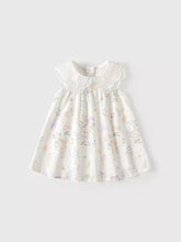 Girls Layered Scallop Collar Floral Dress