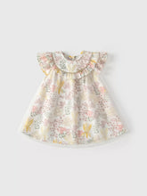 Girls Round Collar Floral Gardenia Dress