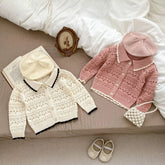 Baby Girl Hollow Knit Scallop Trim Cardigan