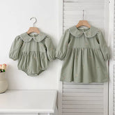 Girls Mini Daisy Peter Pan Collar Dress/Bodysuit