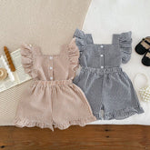Girls Ruffle Gingham Shirt & Shorts Set