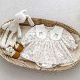 Baby Girl Vintage Ribbon Bodysuit Dress